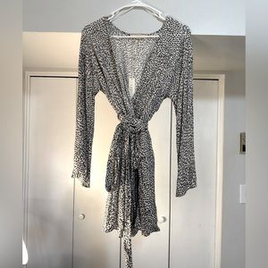 Cheetah romper with waist tie, women’s